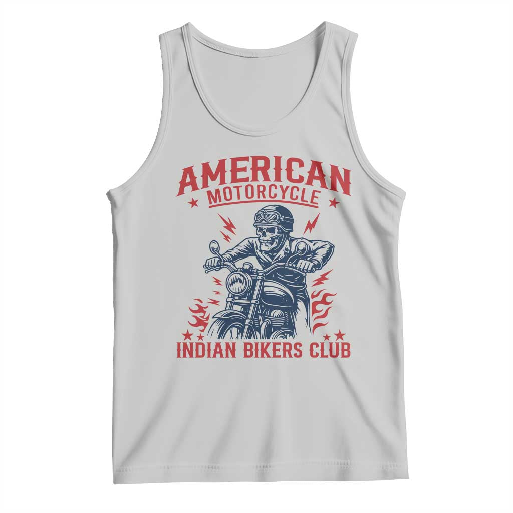 Funny Skeleton Motorcycle Tank Top American Motorcycle Indian Bikers Club - Wonder Print Shop