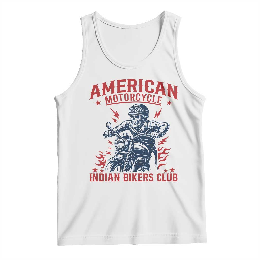 Funny Skeleton Motorcycle Tank Top American Motorcycle Indian Bikers Club - Wonder Print Shop