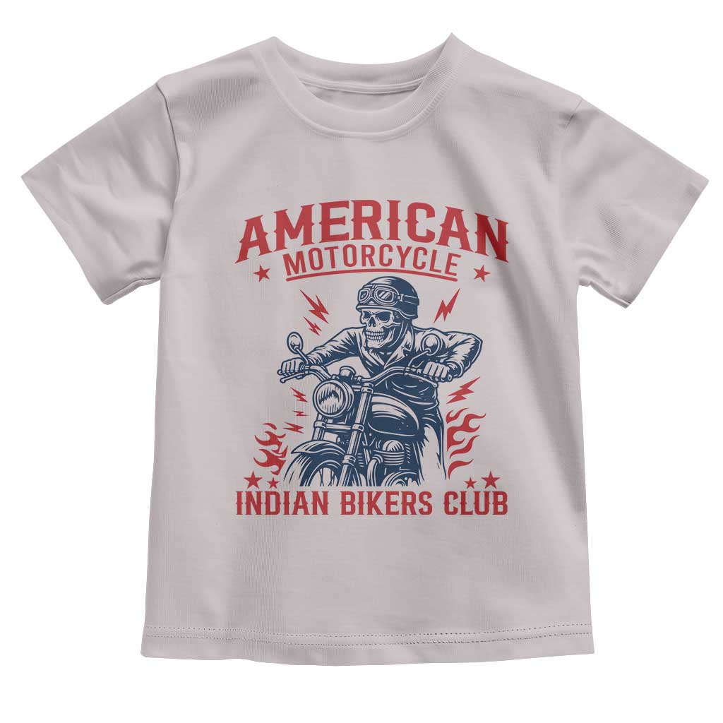 Funny Skeleton Motorcycle Toddler T Shirt American Motorcycle Indian Bikers Club - Wonder Print Shop