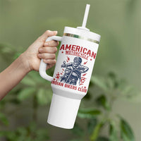 Funny Skeleton Motorcycle Tumbler With Handle American Motorcycle Indian Bikers Club