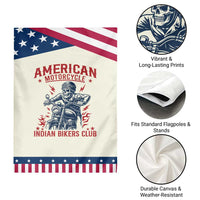 Funny Skeleton Motorcycle Garden Flag American Motorcycle Indian Bikers Club