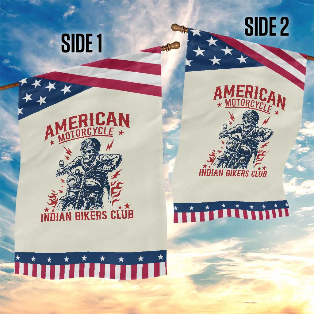 Funny Skeleton Motorcycle Garden Flag American Motorcycle Indian Bikers Club
