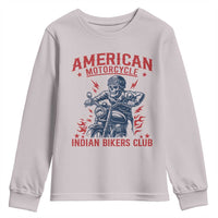 Funny Skeleton Motorcycle Youth Sweatshirt American Motorcycle Indian Bikers Club - Wonder Print Shop