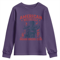 Funny Skeleton Motorcycle Youth Sweatshirt American Motorcycle Indian Bikers Club - Wonder Print Shop