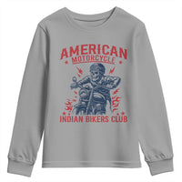 Funny Skeleton Motorcycle Youth Sweatshirt American Motorcycle Indian Bikers Club - Wonder Print Shop