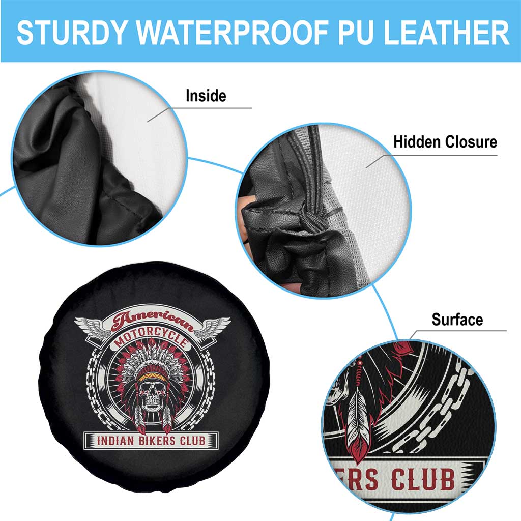Native American Indian Chief Skull Motorcycle Headdress Spare Tire Cover - Wonder Print Shop