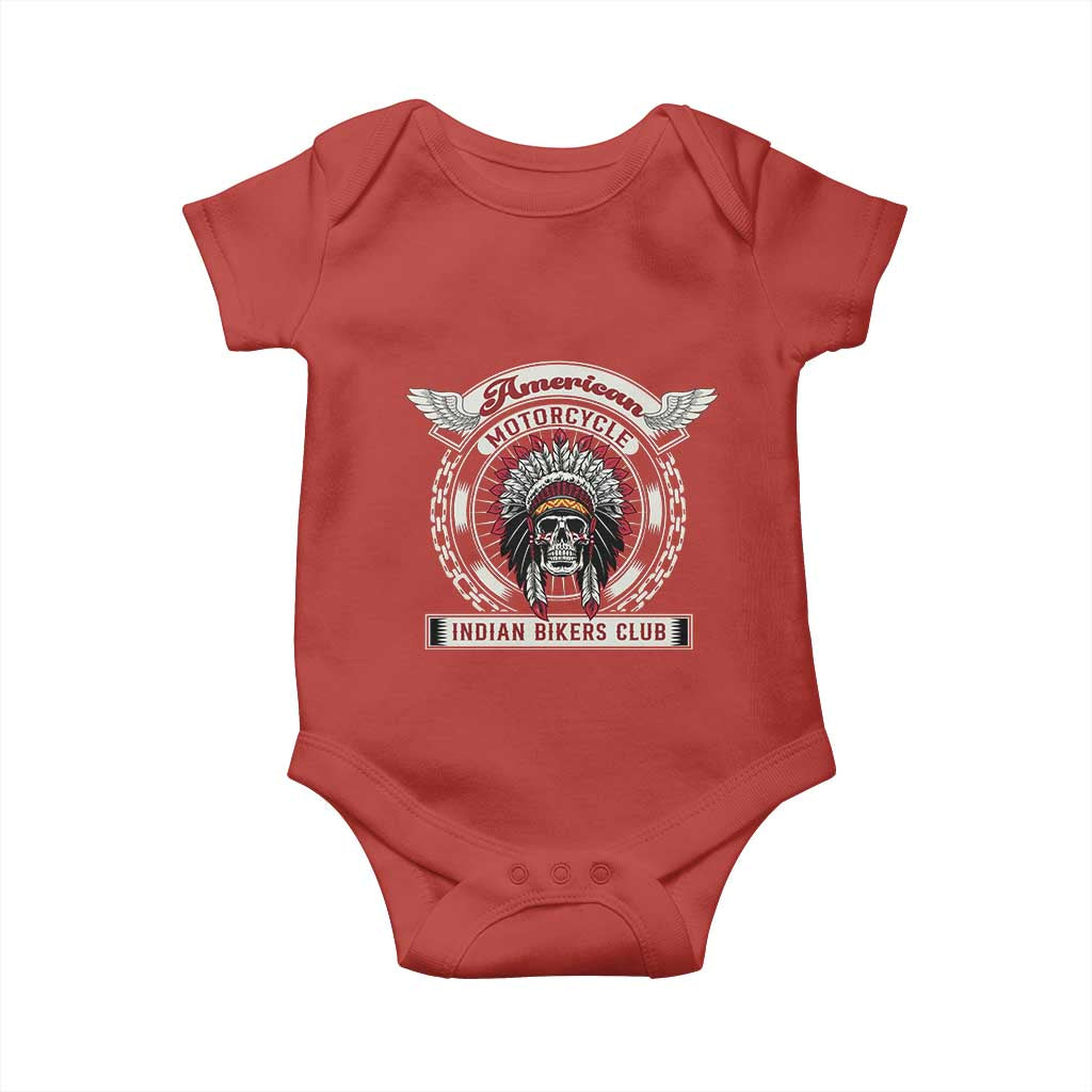 Native American Indian Chief Skull Motorcycle Headdress Baby Onesie - Wonder Print Shop