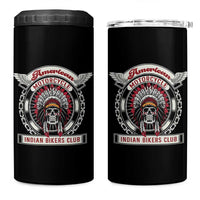 Native American Indian Chief Skull Motorcycle Headdress 4 in 1 Can Cooler Tumbler