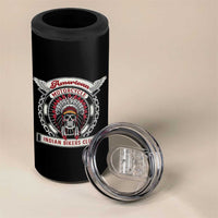 Native American Indian Chief Skull Motorcycle Headdress 4 in 1 Can Cooler Tumbler