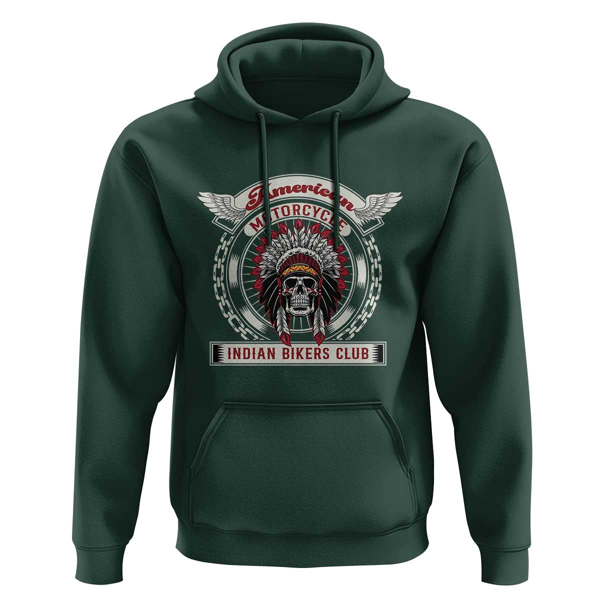 Native American Indian Chief Skull Motorcycle Headdress Hoodie - Wonder Print Shop