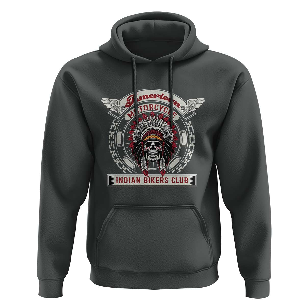Native American Indian Chief Skull Motorcycle Headdress Hoodie - Wonder Print Shop
