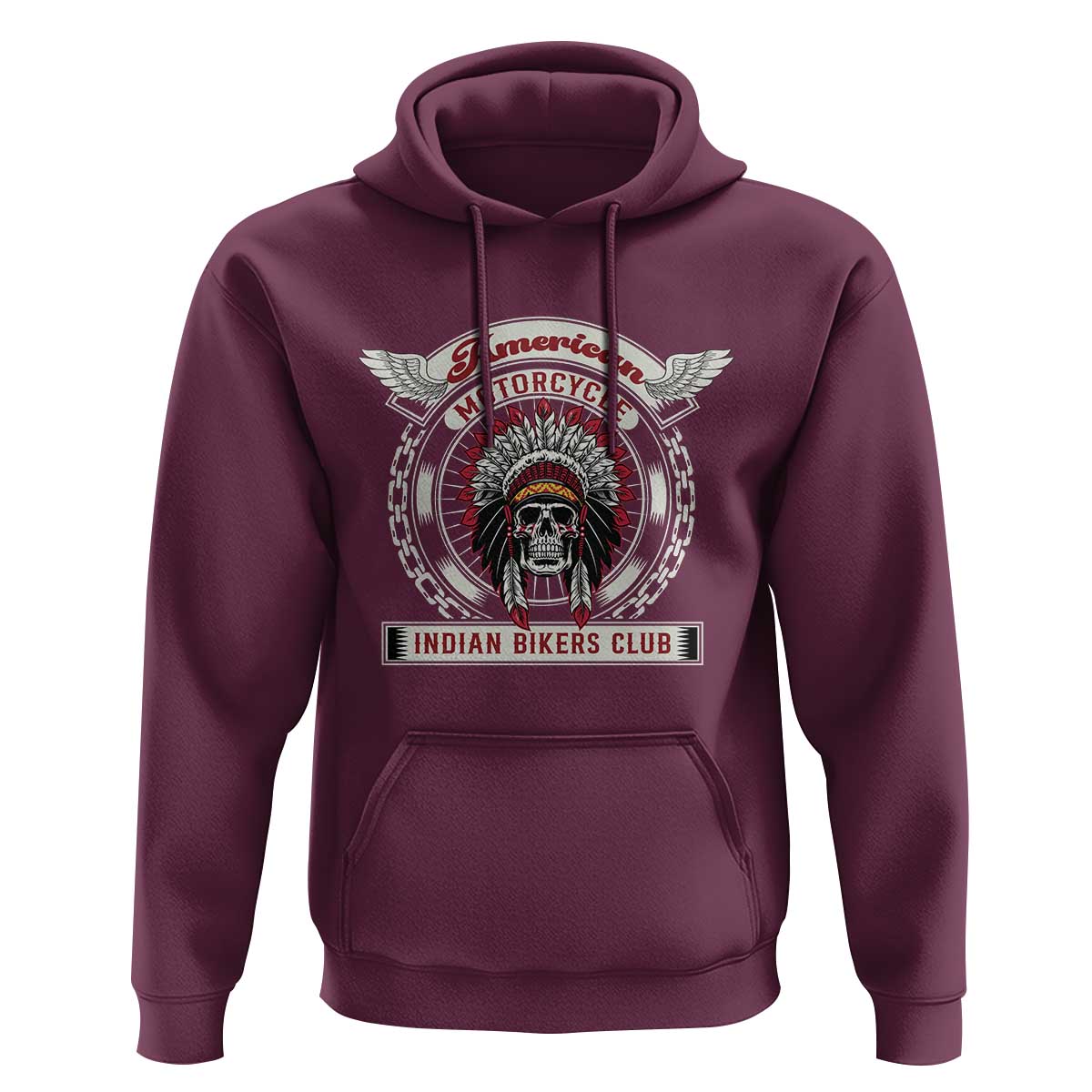 Native American Indian Chief Skull Motorcycle Headdress Hoodie - Wonder Print Shop