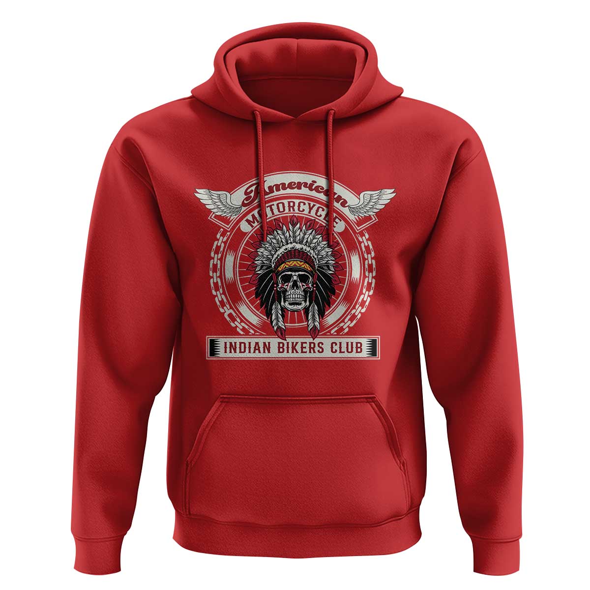 Native American Indian Chief Skull Motorcycle Headdress Hoodie - Wonder Print Shop