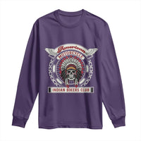 Native American Indian Chief Skull Motorcycle Headdress Long Sleeve Shirt - Wonder Print Shop
