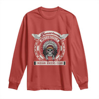 Native American Indian Chief Skull Motorcycle Headdress Long Sleeve Shirt - Wonder Print Shop