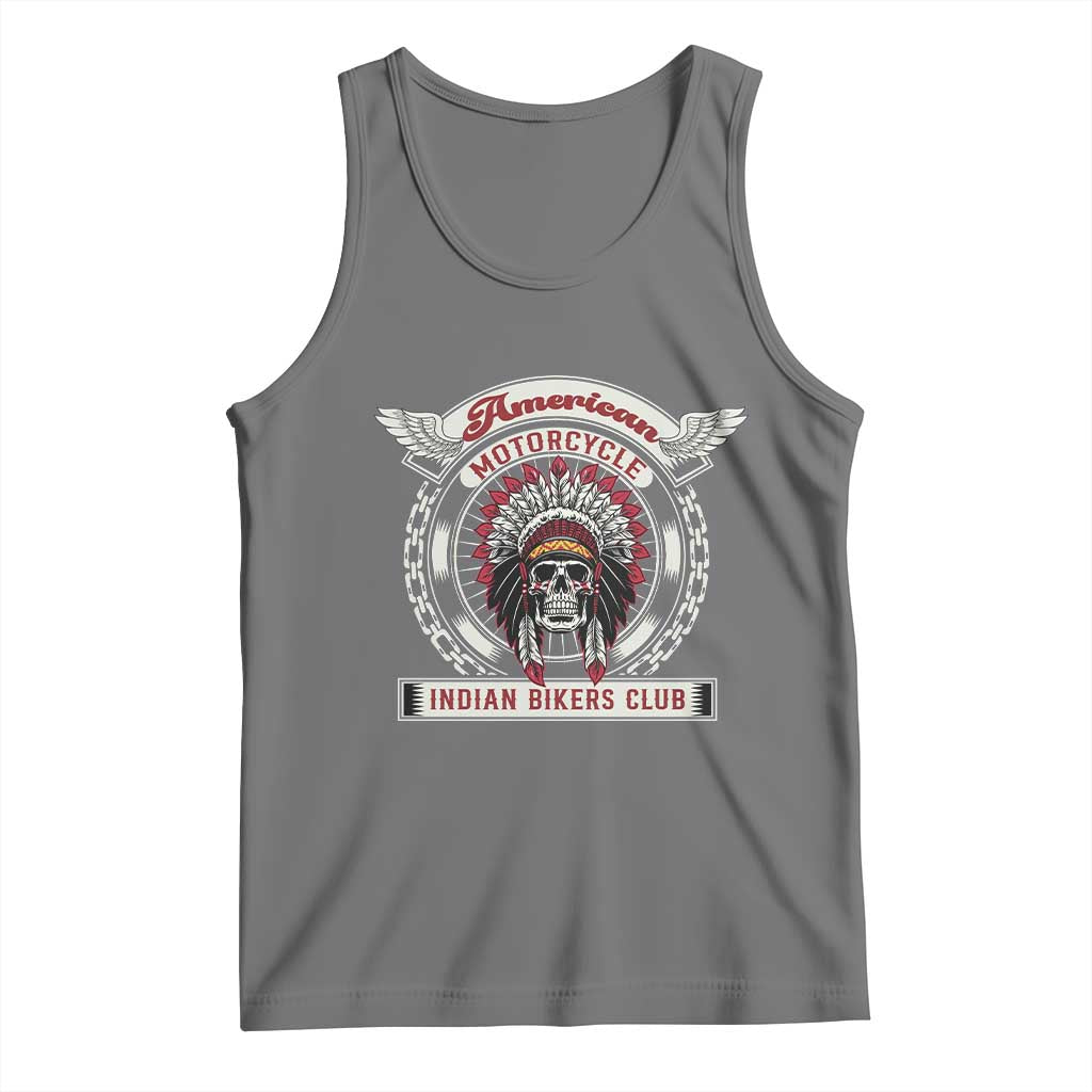 Native American Indian Chief Skull Motorcycle Headdress Tank Top - Wonder Print Shop