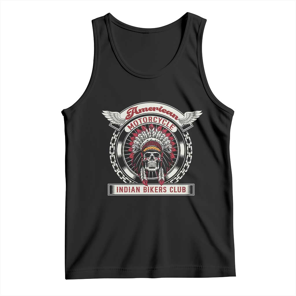 Native American Indian Chief Skull Motorcycle Headdress Tank Top - Wonder Print Shop