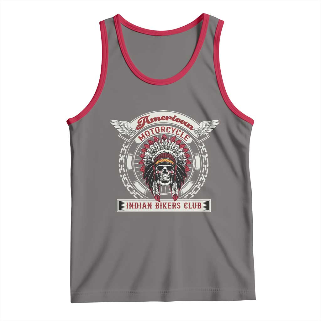 Native American Indian Chief Skull Motorcycle Headdress Tank Top - Wonder Print Shop