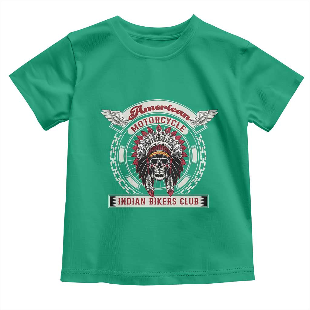 Native American Indian Chief Skull Motorcycle Headdress Toddler T Shirt - Wonder Print Shop