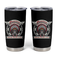 Native American Indian Chief Skull Motorcycle Headdress Tumbler Cup