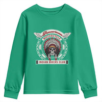 Native American Indian Chief Skull Motorcycle Headdress Youth Sweatshirt - Wonder Print Shop