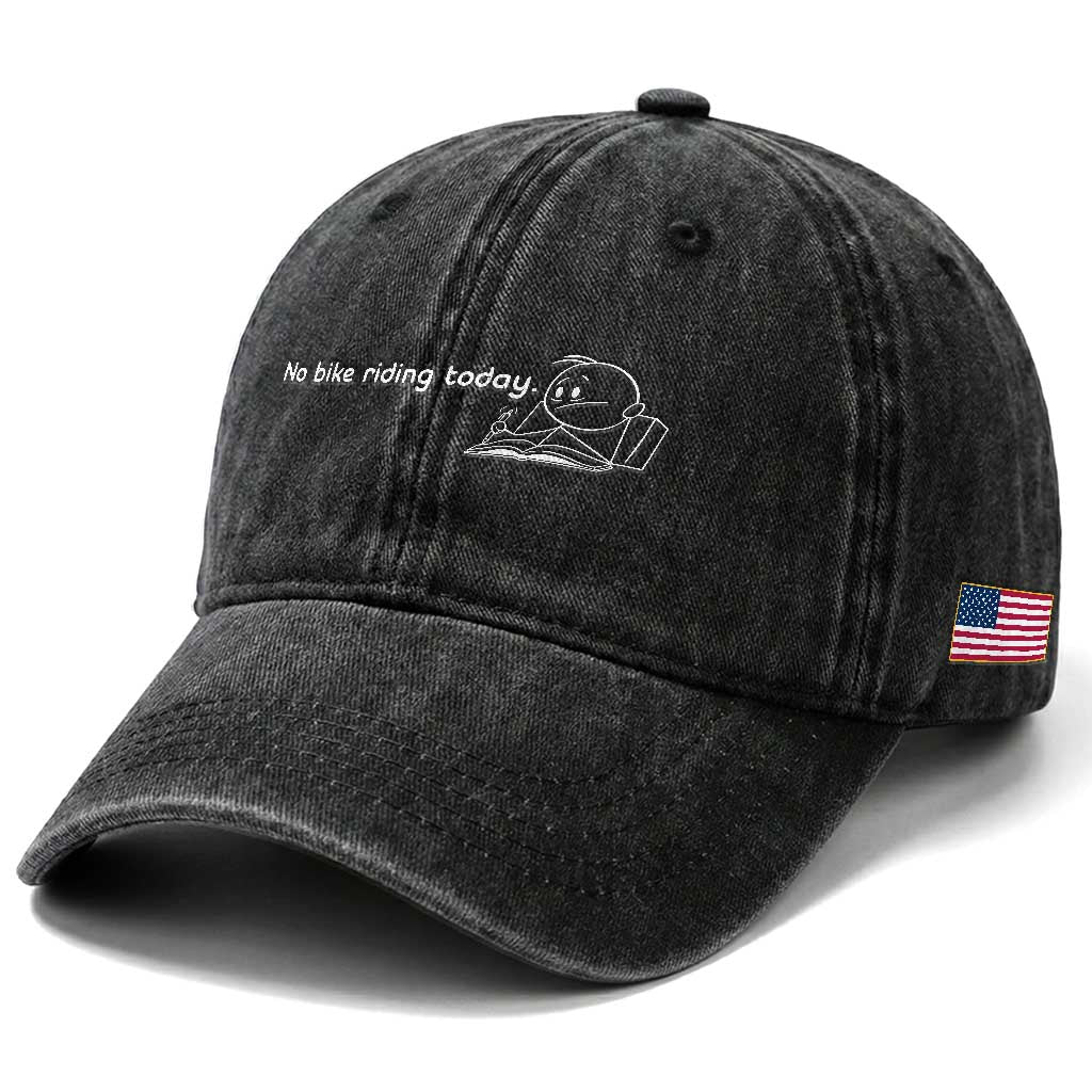 Funny Biker Lovers Washed Cotton Baseball Cap No Bike Riding Today