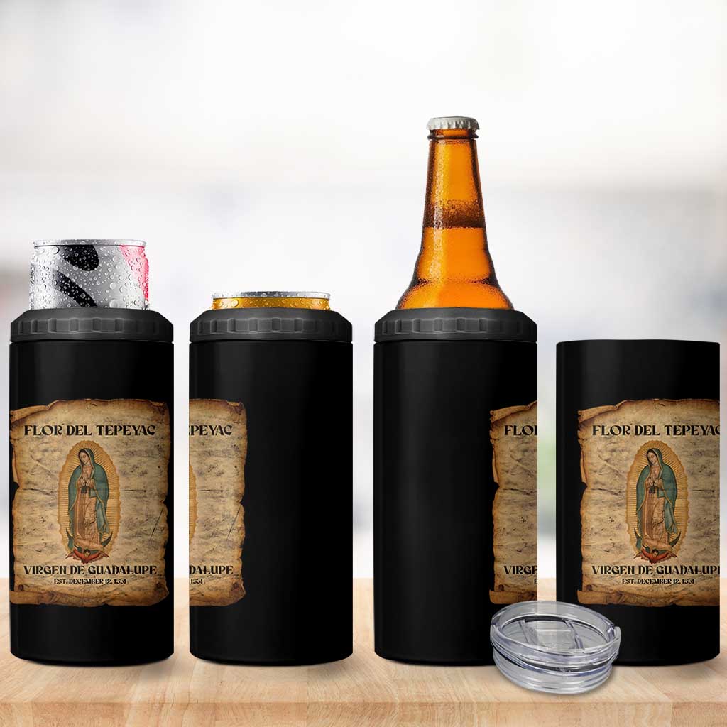 Virgin Mary 4 in 1 Can Cooler Tumbler Our Lady Virgen De Guadalupe - Wonder Print Shop