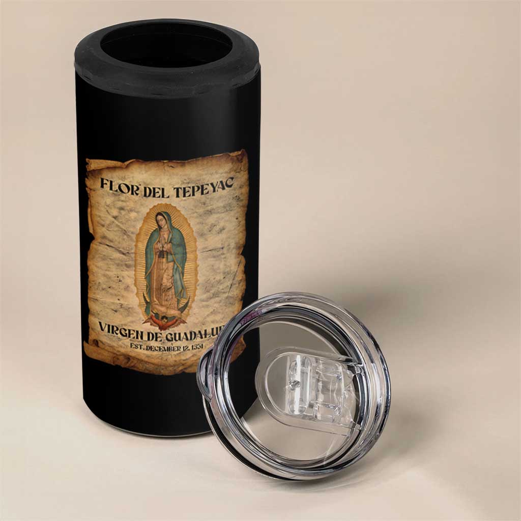 Virgin Mary 4 in 1 Can Cooler Tumbler Our Lady Virgen De Guadalupe - Wonder Print Shop