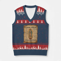Virgin Mary V-Neck Knit Sweater Vest Our Lady Virgen De Guadalupe - Wonder Print Shop