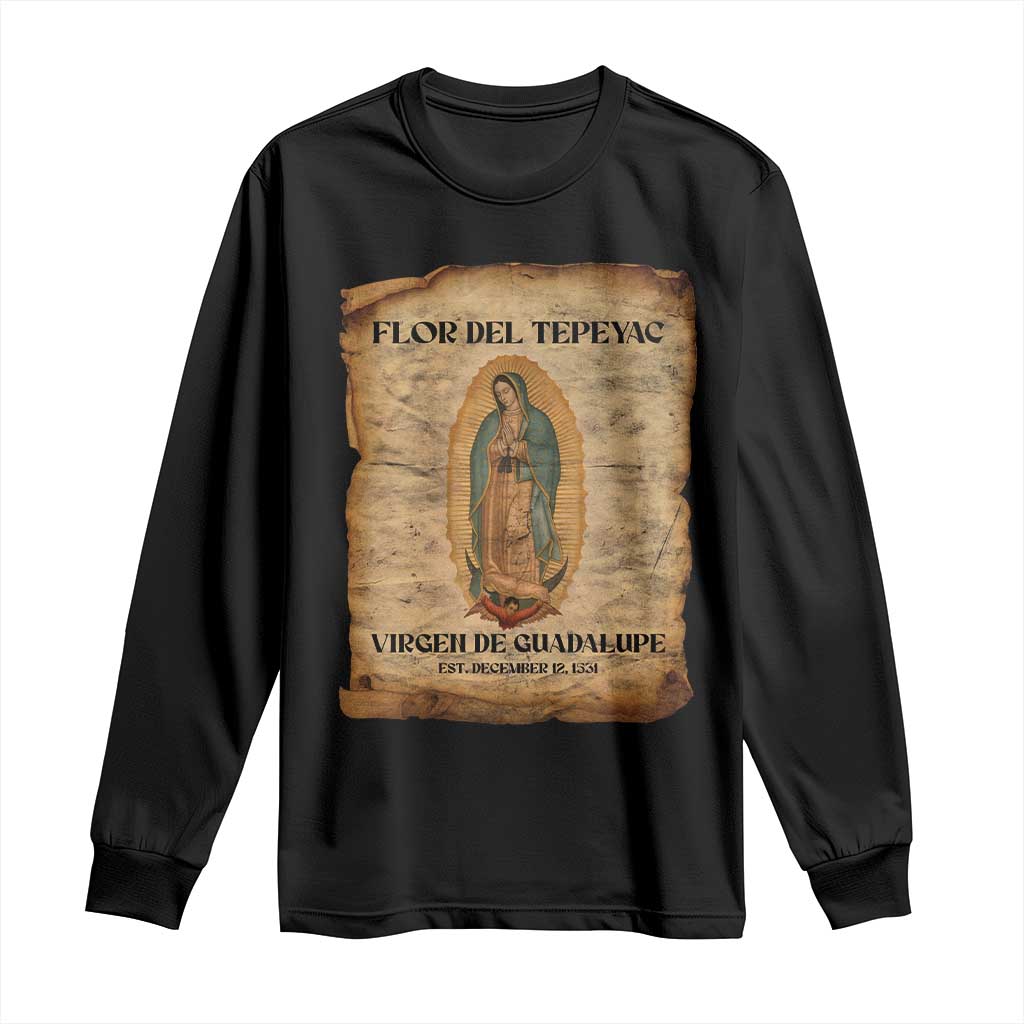 Virgin Mary Long Sleeve Shirt Our Lady Virgen De Guadalupe - Wonder Print Shop