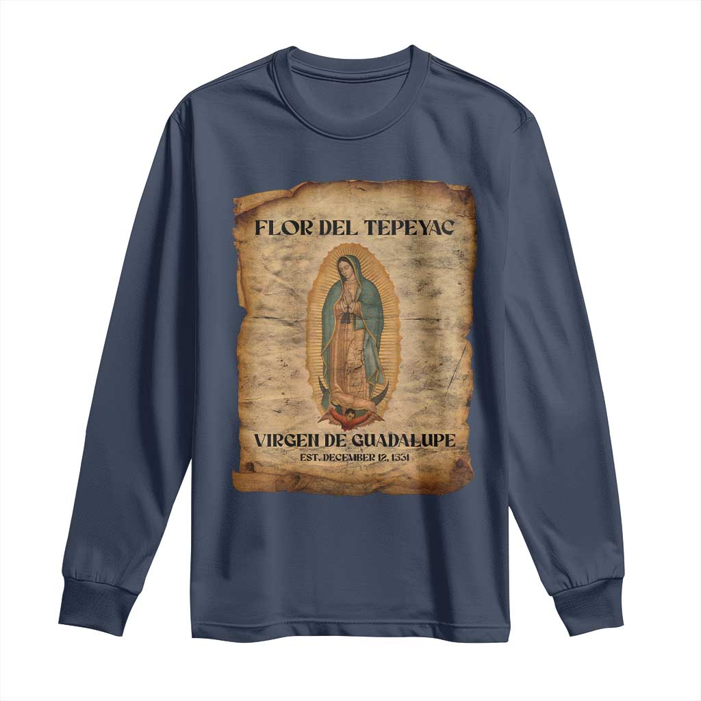 Virgin Mary Long Sleeve Shirt Our Lady Virgen De Guadalupe - Wonder Print Shop