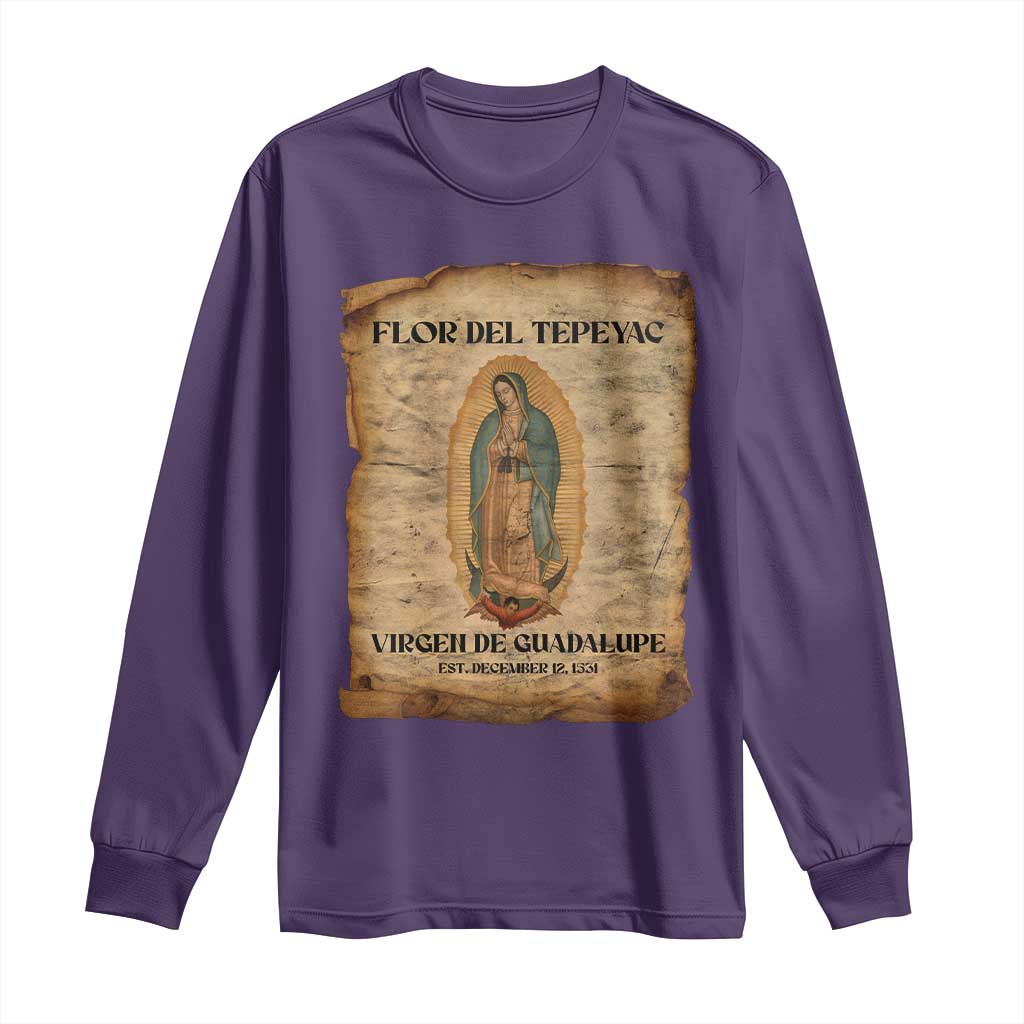 Virgin Mary Long Sleeve Shirt Our Lady Virgen De Guadalupe - Wonder Print Shop