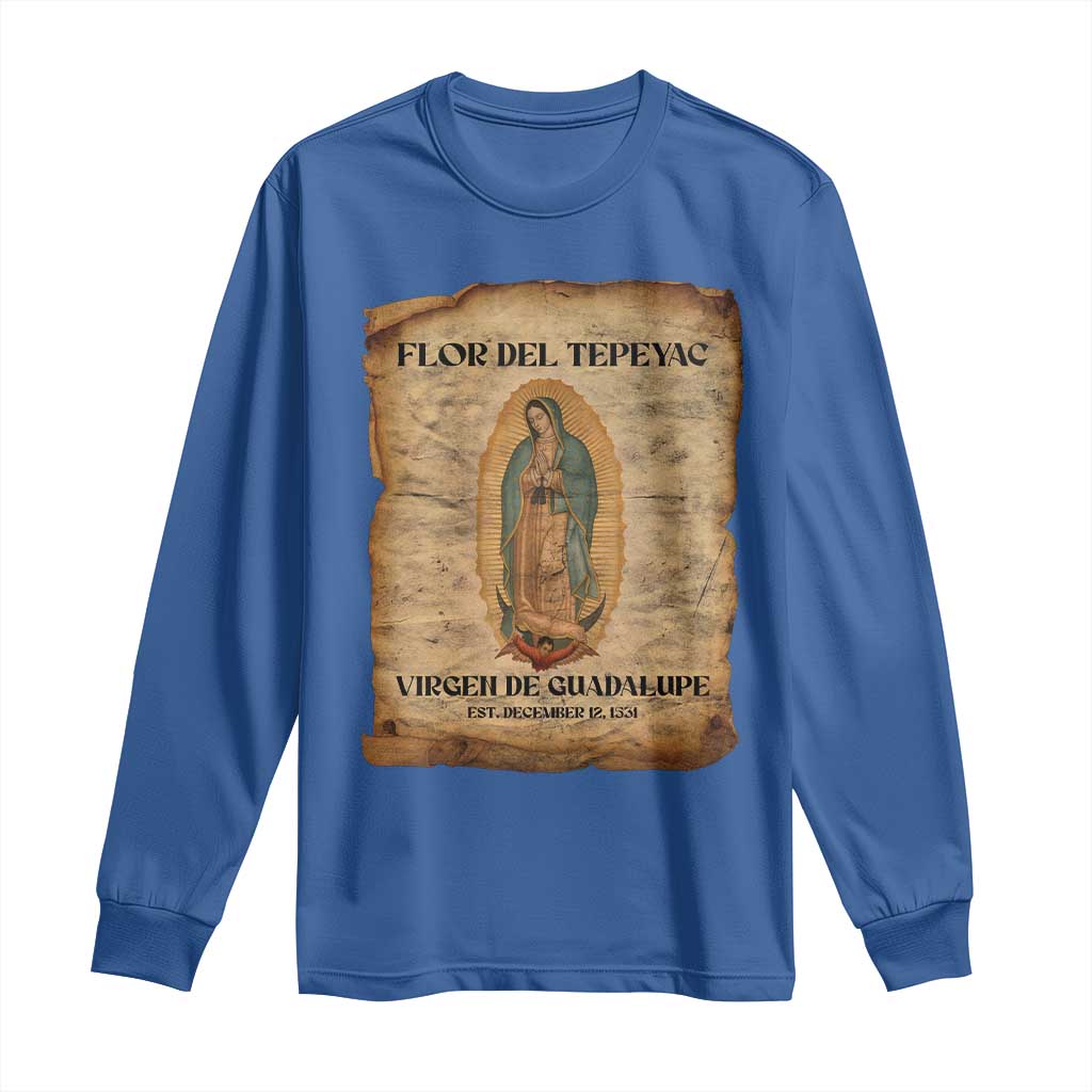 Virgin Mary Long Sleeve Shirt Our Lady Virgen De Guadalupe - Wonder Print Shop