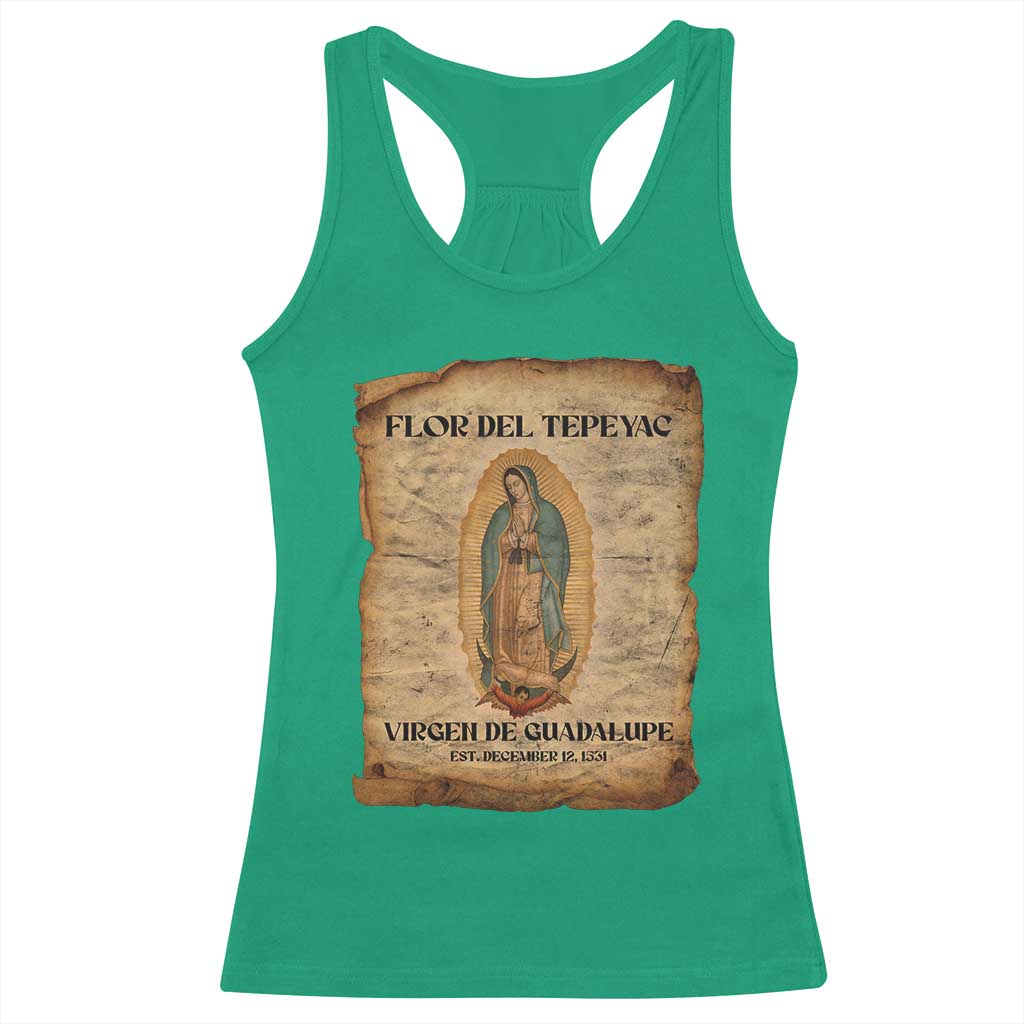 Virgin Mary Racerback Tank Top Our Lady Virgen De Guadalupe - Wonder Print Shop