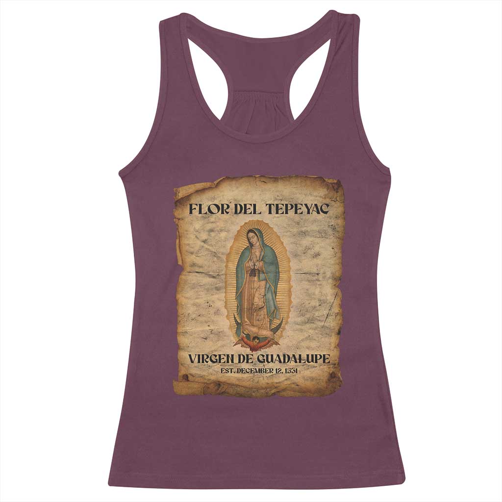 Virgin Mary Racerback Tank Top Our Lady Virgen De Guadalupe - Wonder Print Shop