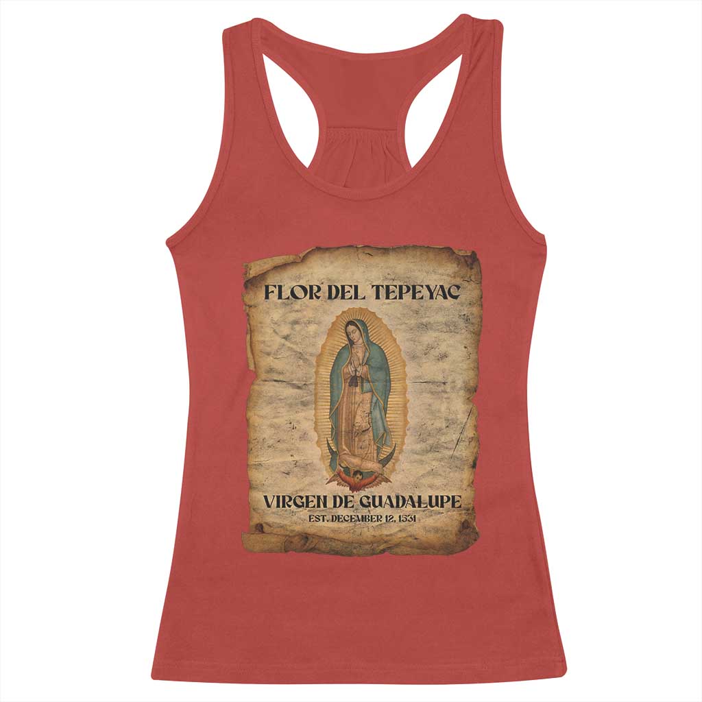 Virgin Mary Racerback Tank Top Our Lady Virgen De Guadalupe - Wonder Print Shop