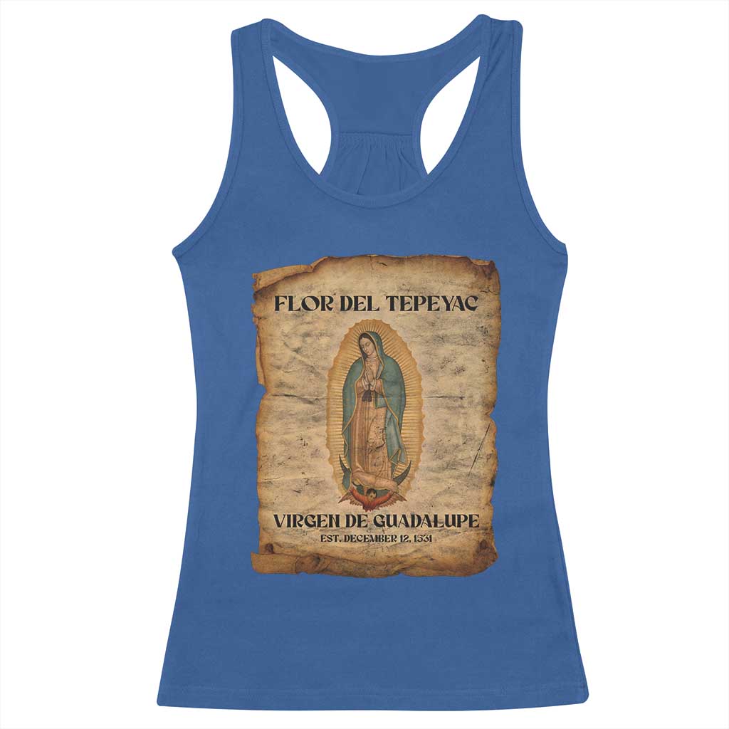 Virgin Mary Racerback Tank Top Our Lady Virgen De Guadalupe - Wonder Print Shop