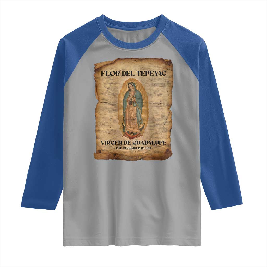 Virgin Mary Raglan Shirt Our Lady Virgen De Guadalupe - Wonder Print Shop