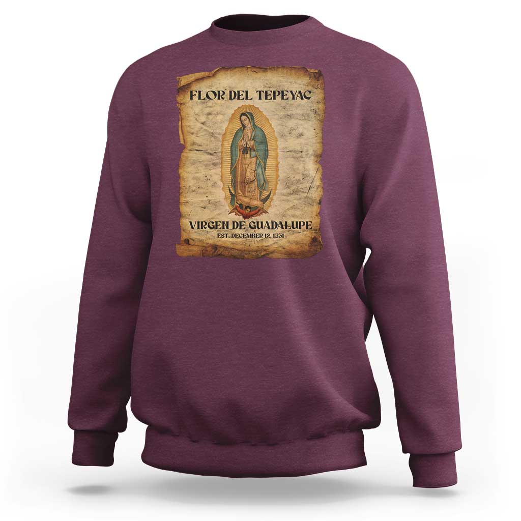 Virgin Mary Sweatshirt Our Lady Virgen De Guadalupe - Wonder Print Shop