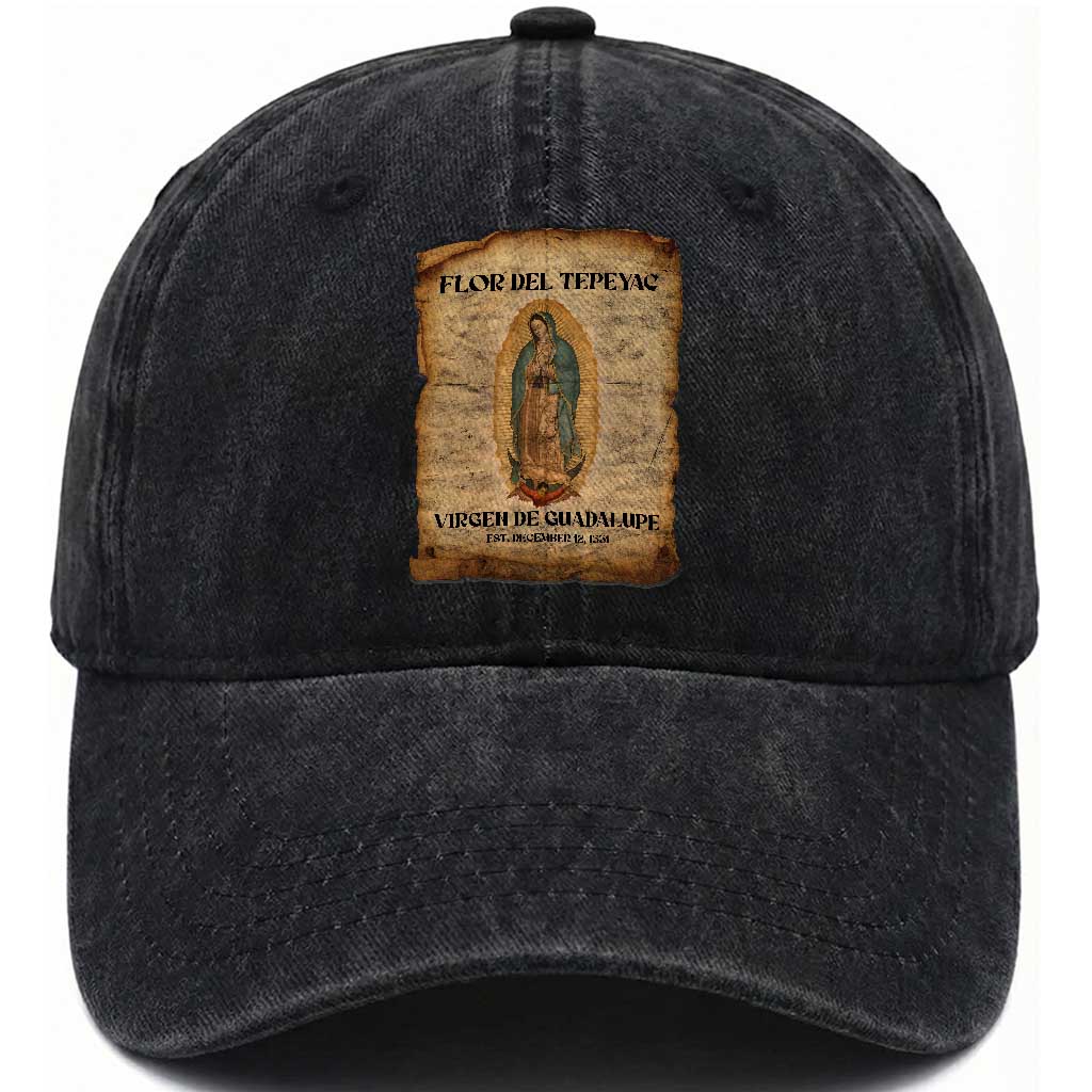Virgin Mary Washed Cotton Baseball Cap Our Lady Virgen De Guadalupe