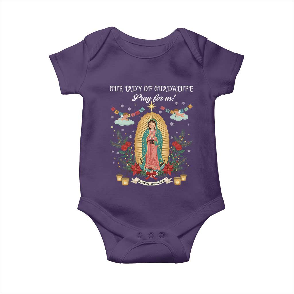 Virgin Mary Baby Onesie Our Lady Of Guadalupe Pray For Us - Wonder Print Shop