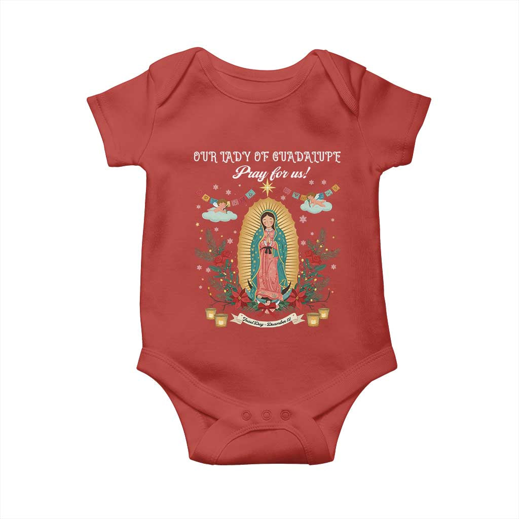 Virgin Mary Baby Onesie Our Lady Of Guadalupe Pray For Us - Wonder Print Shop