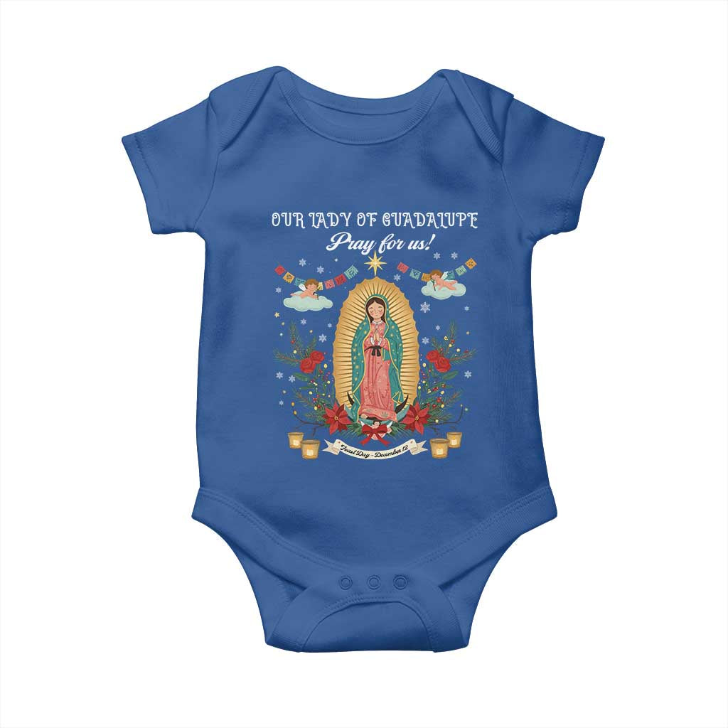 Virgin Mary Baby Onesie Our Lady Of Guadalupe Pray For Us - Wonder Print Shop