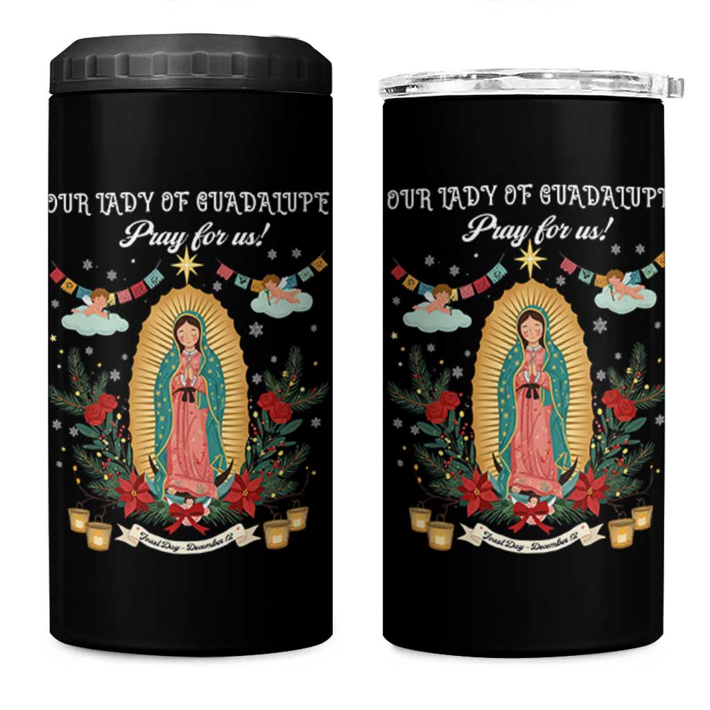 Virgin Mary 4 in 1 Can Cooler Tumbler Our Lady Of Guadalupe Pray For Us - Wonder Print Shop