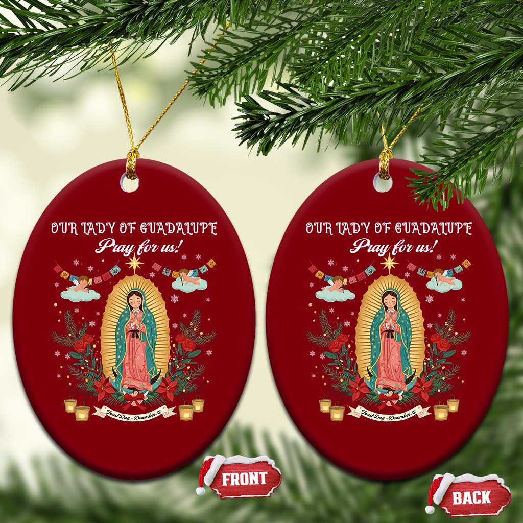 Virgin Mary Ceramic Ornament Our Lady Of Guadalupe Pray For Us - Wonder Print Shop