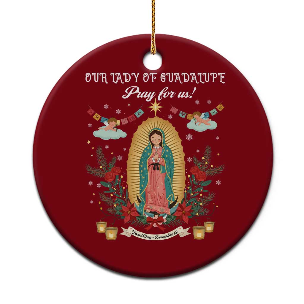 Virgin Mary Ceramic Ornament Our Lady Of Guadalupe Pray For Us - Wonder Print Shop