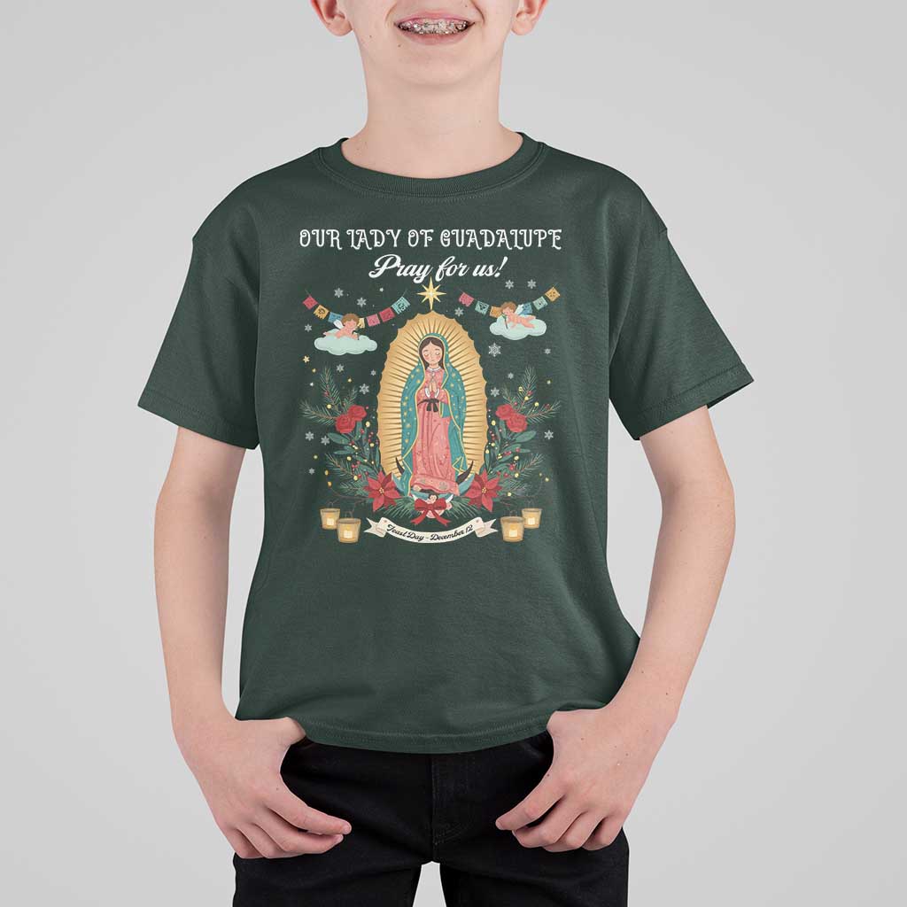 Virgin Mary T Shirt For Kid Our Lady Of Guadalupe Pray For Us - Wonder Print Shop