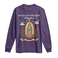 Virgin Mary Long Sleeve Shirt Our Lady Of Guadalupe Pray For Us - Wonder Print Shop