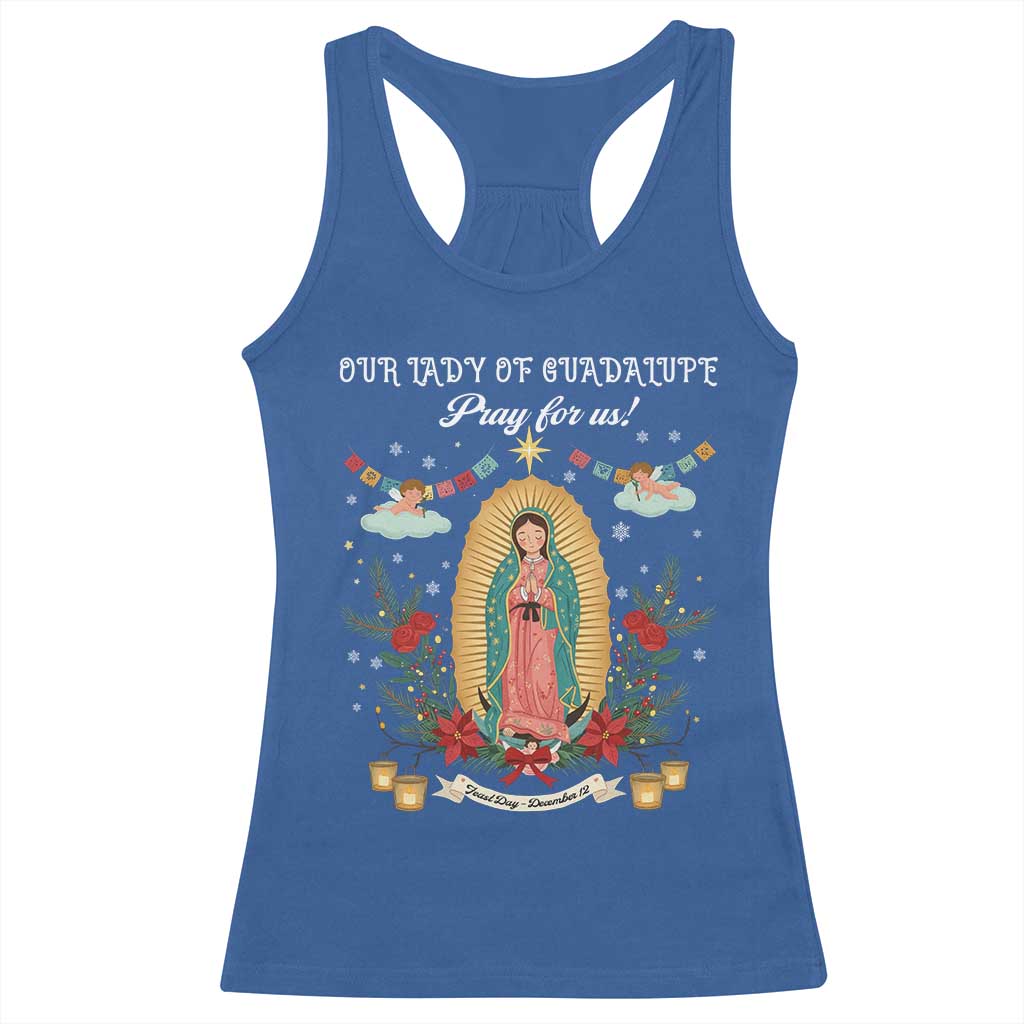 Virgin Mary Racerback Tank Top Our Lady Of Guadalupe Pray For Us - Wonder Print Shop
