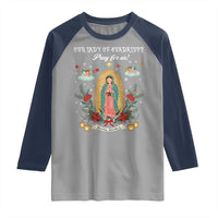 Virgin Mary Raglan Shirt Our Lady Of Guadalupe Pray For Us - Wonder Print Shop